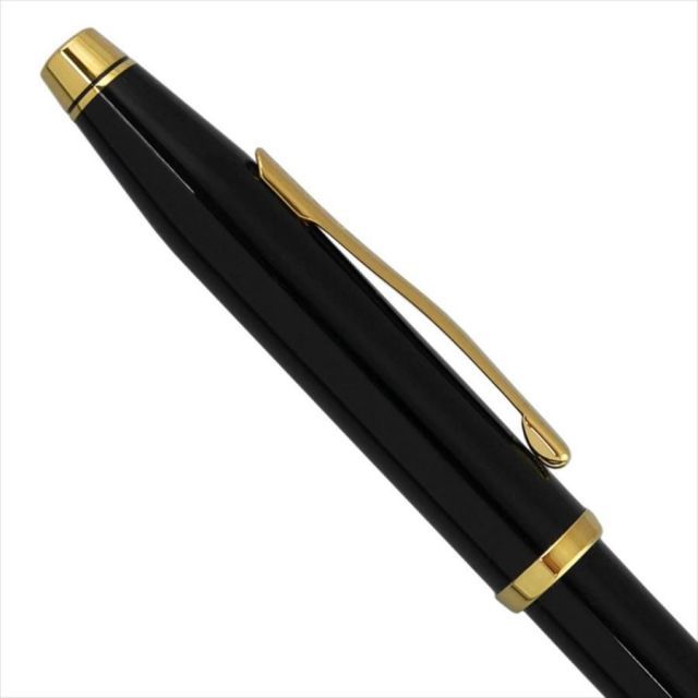 Cross 412WG-1 black lacquer oil-based ballpoint pen with twist mechanism and single ring mid-shaft body