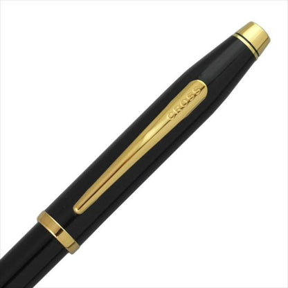 Cross 412WG-1 black lacquer oil-based ballpoint pen with twist mechanism and single ring mid-shaft body