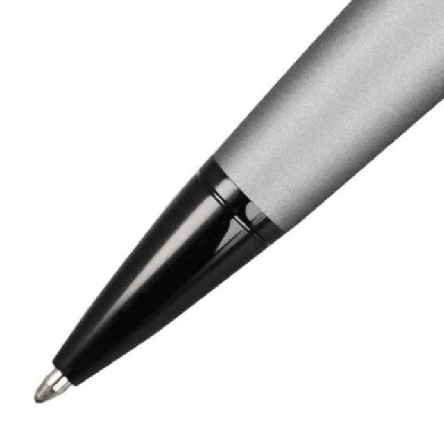 CROSS matte gray ballpoint pen NAT0452-20 with brass barrel, lacquer finish, and black PVD accents