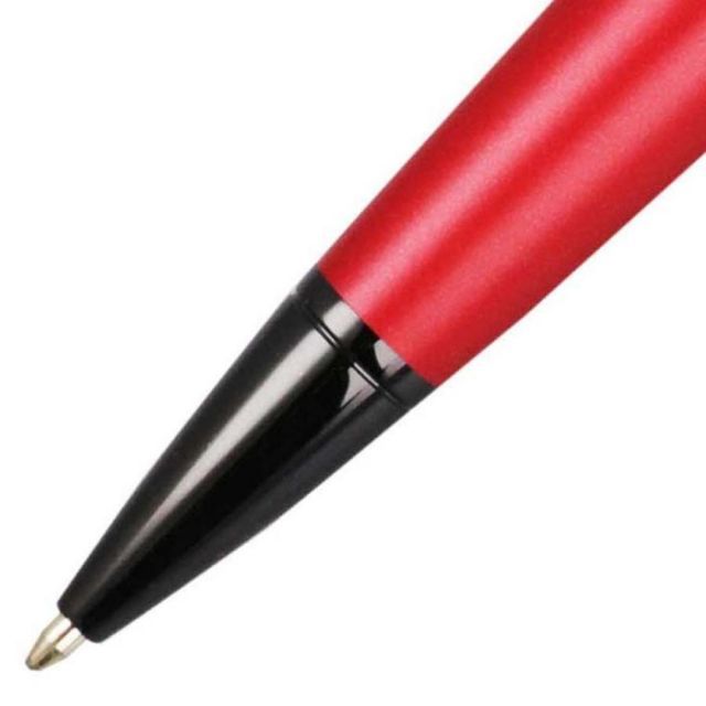Cross Bailey NAT0452-21 matte red lacquer twist ballpoint pen with brass body and black polished clip