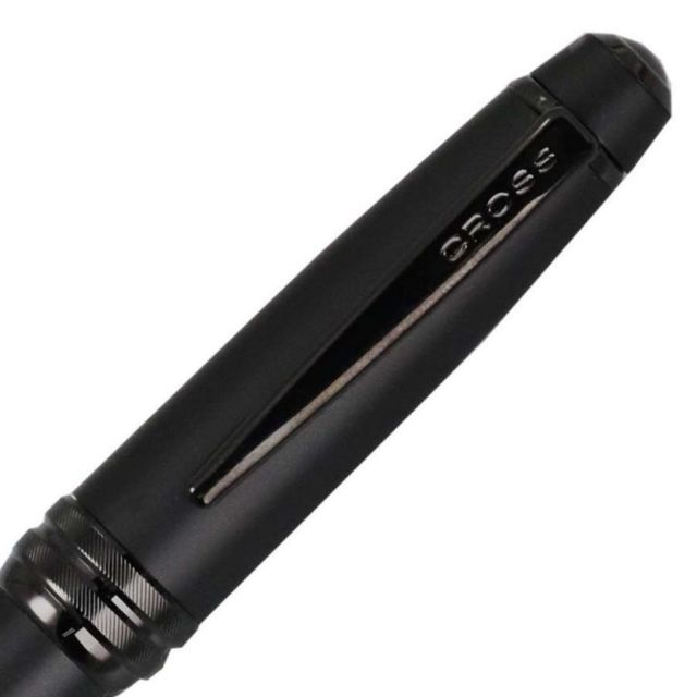 Cross Bailey NAT0452-19 matte black lacquer ballpoint pen with brass body and twist type mechanism