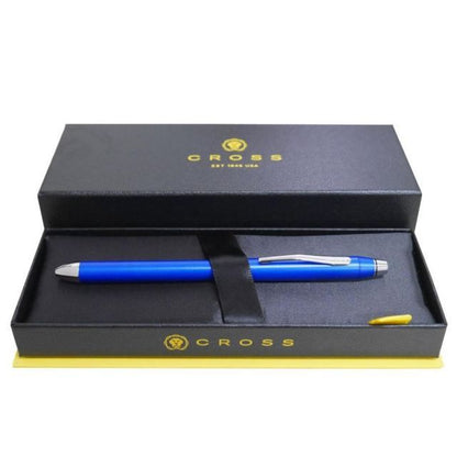 Cross Texree AT0090-8ST metallic blue ballpoint pen with black red ink and 0.5mm mechanical pencil