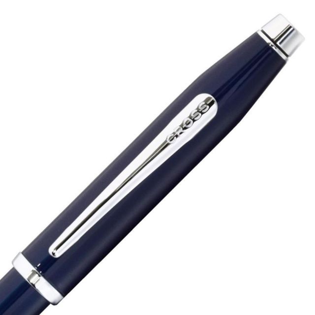 CROSS Century 2 ballpoint pen in blue lacquered chrome with sleek design and silver accents