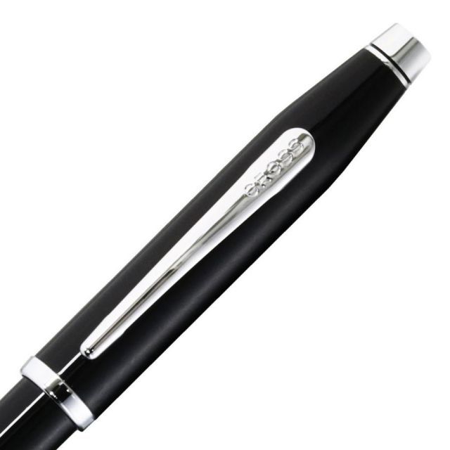 Cross Century 2 ballpoint pen in black lacquer finish with polished chrome accents