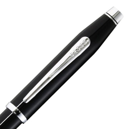 Cross Century 2 ballpoint pen in black lacquer finish with polished chrome accents