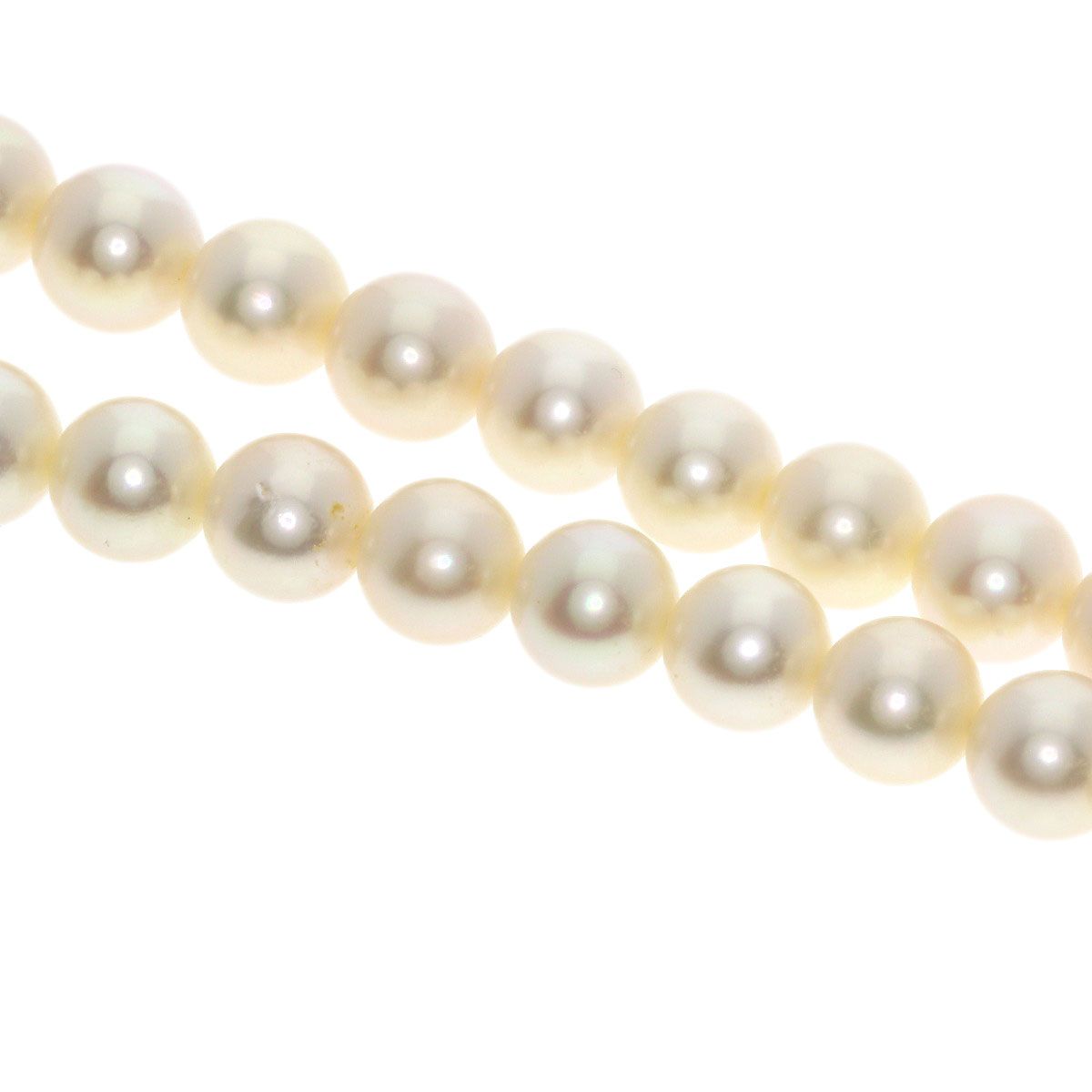 Tasaki pearl necklace and earring set with 7.5-9.4mm pearls on a 42cm white gold and silver chain