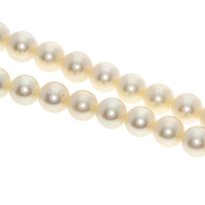Tasaki pearl necklace and earring set with 7.5-9.4mm pearls on a 42cm white gold and silver chain
