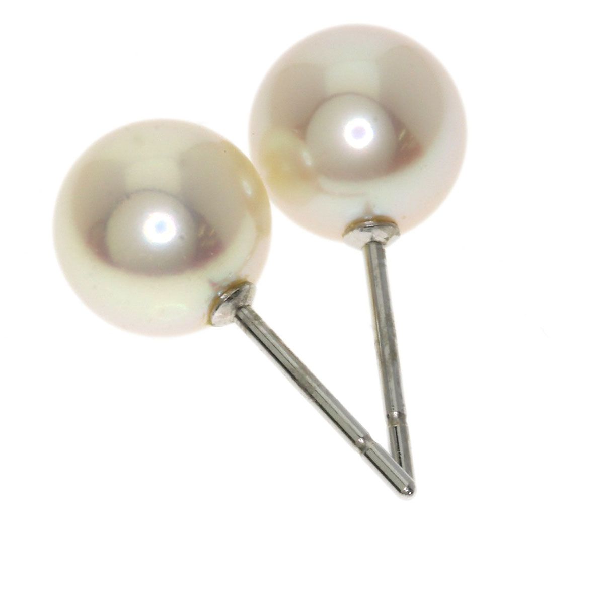 Tasaki pearl necklace and earring set with 7.5-9.4mm pearls on a 42cm white gold and silver chain