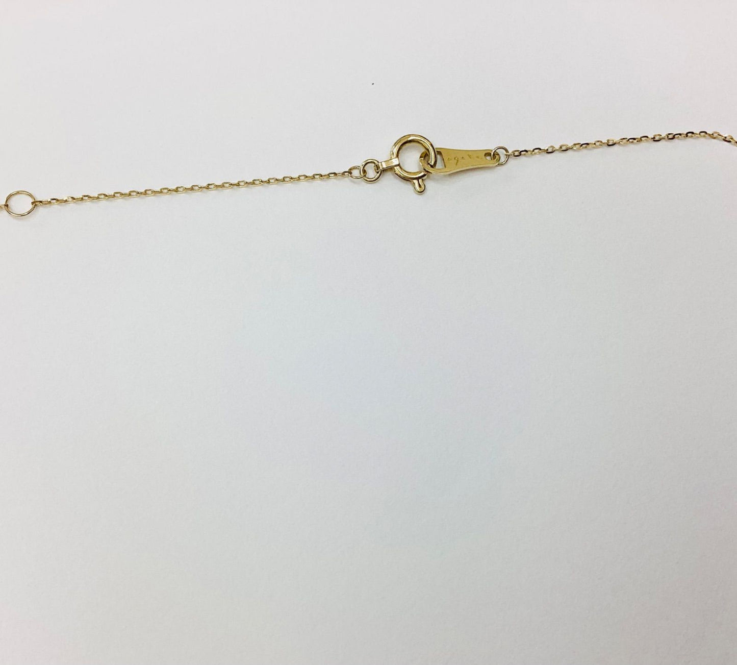 Agete K10 gold necklace with 0.05ct diamond, adjustable 36-40cm chain