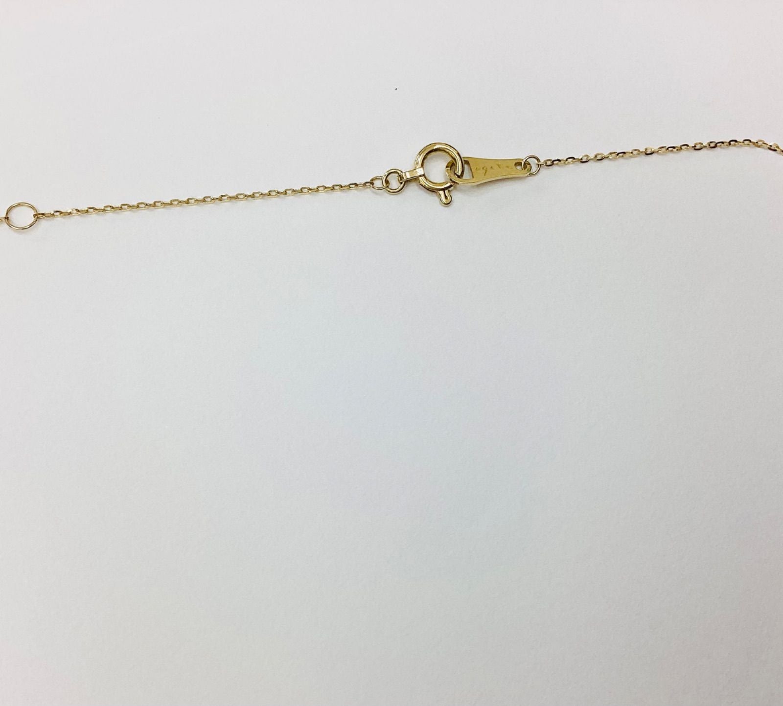 Agete K10 gold necklace with 0.05ct diamond, adjustable 36-40cm chain