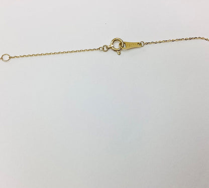Agete K10 gold necklace with 0.05ct diamond, adjustable 36-40cm chain
