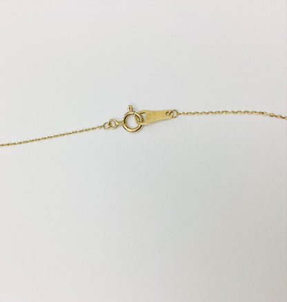 Agete K10 gold necklace with 0.05ct diamond, adjustable 36-40cm chain