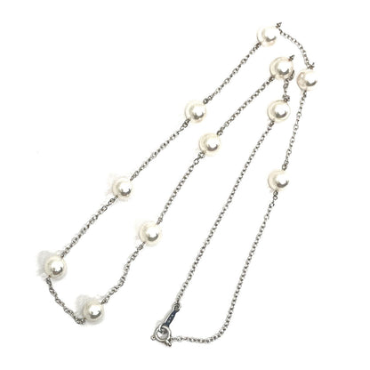 MIKIMOTO station pearl necklace with 6.2-6.4mm pearls on a 46cm K18 white gold chain