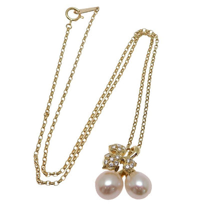 Mikimoto necklace in K18 yellow gold with 40 cm chain and 16.3 mm top width displayed on white background