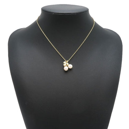 Mikimoto necklace in K18 yellow gold with 40 cm chain and 16.3 mm top width displayed on white background