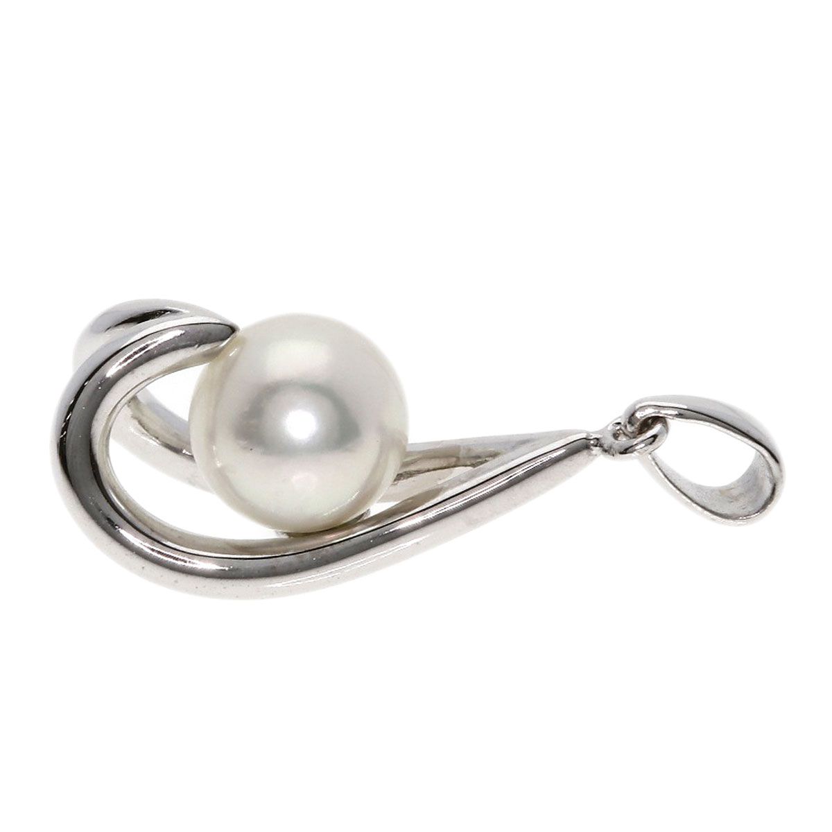 Mikimoto pearl pendant top in white gold K18WG featuring a 7mm pearl