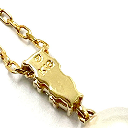 MIKIMOTO Pearl Diamond Necklace in K18 Yellow Gold with 8.3mm pearl and 38cm chain