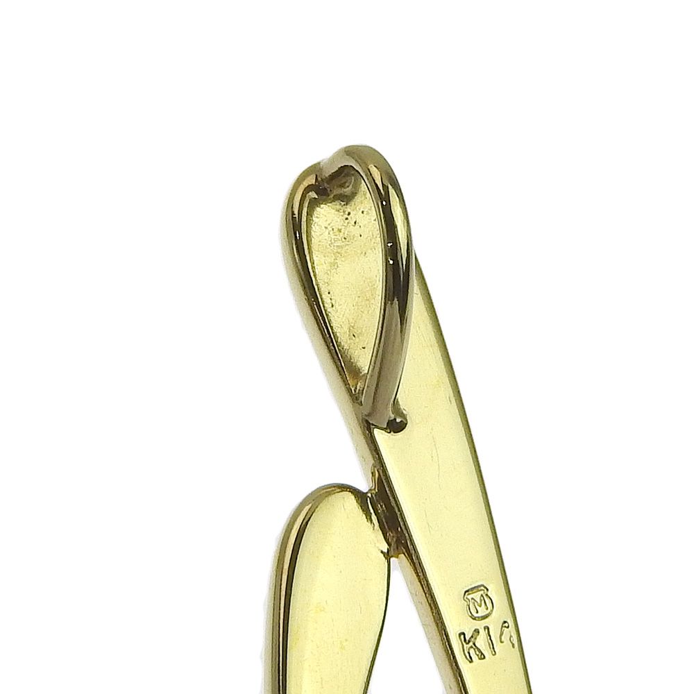 Mikimoto pendant top with white 7mm Akoya cultured pearl set in 14K yellow gold, measuring 0.8cm by 3.5cm