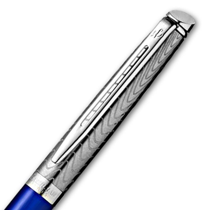 WATERMAN Metropolitan Deluxe Blue Wave CT fountain pen with blue wave pattern and chrome trims