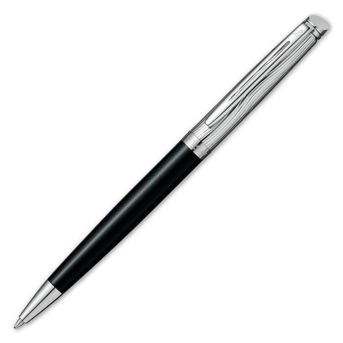 Waterman Metropolitan Deluxe Black CT ballpoint pen with lacquered brass body and chrome trim