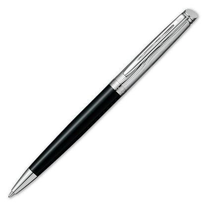 Waterman Metropolitan Deluxe Black CT ballpoint pen with lacquered brass body and chrome trim