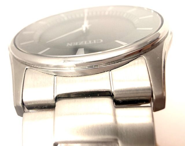 Citizen Eco-Drive men's watch with black dial and stainless steel bracelet model E031-S103720