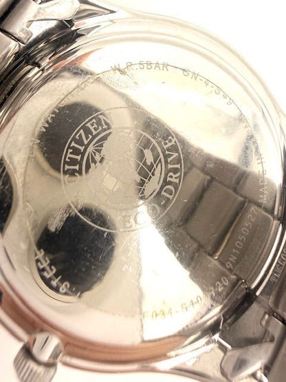 Citizen Eco-Drive men's watch with black dial and stainless steel bracelet model E031-S103720