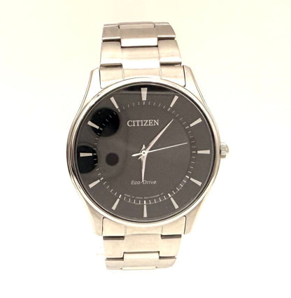 Citizen Eco-Drive men's watch with black dial and stainless steel bracelet model E031-S103720