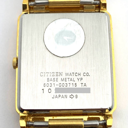 Used CITIZEN 6031-G03715 gold quartz watch with mesh band showing gold base metal body only