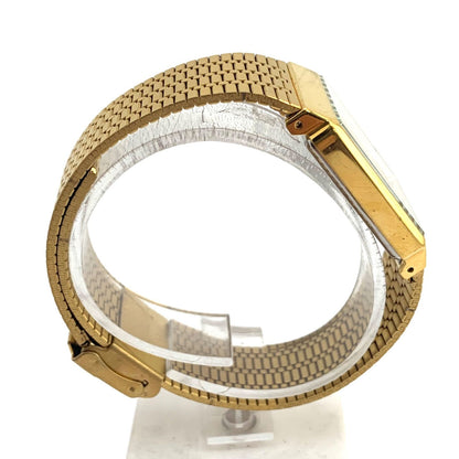 Used CITIZEN 6031-G03715 gold quartz watch with mesh band showing gold base metal body only