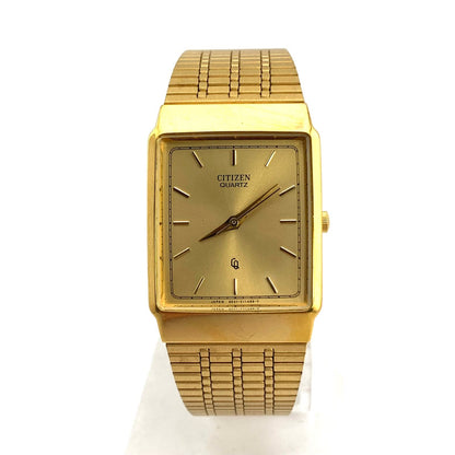 Used CITIZEN 6031-G03715 gold quartz watch with mesh band showing gold base metal body only