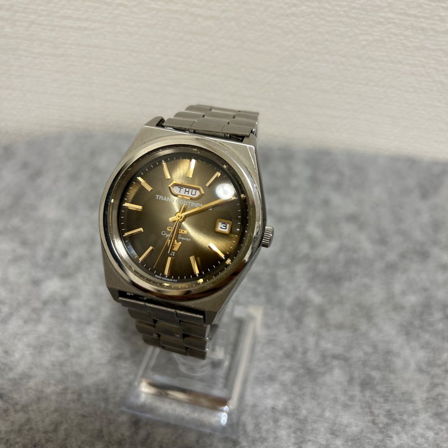 CITIZEN Crystal Seven Revival Edition Automatic Watch TRANS CONTINENTS with stainless steel band and black dial in box