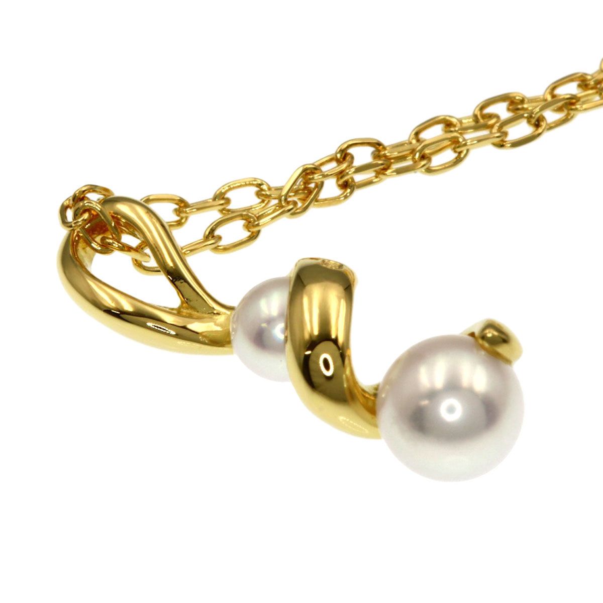 Mikimoto ladies pearl necklace in K18YG gold with 40 cm chain and pearls 3.2-4.7 mm size