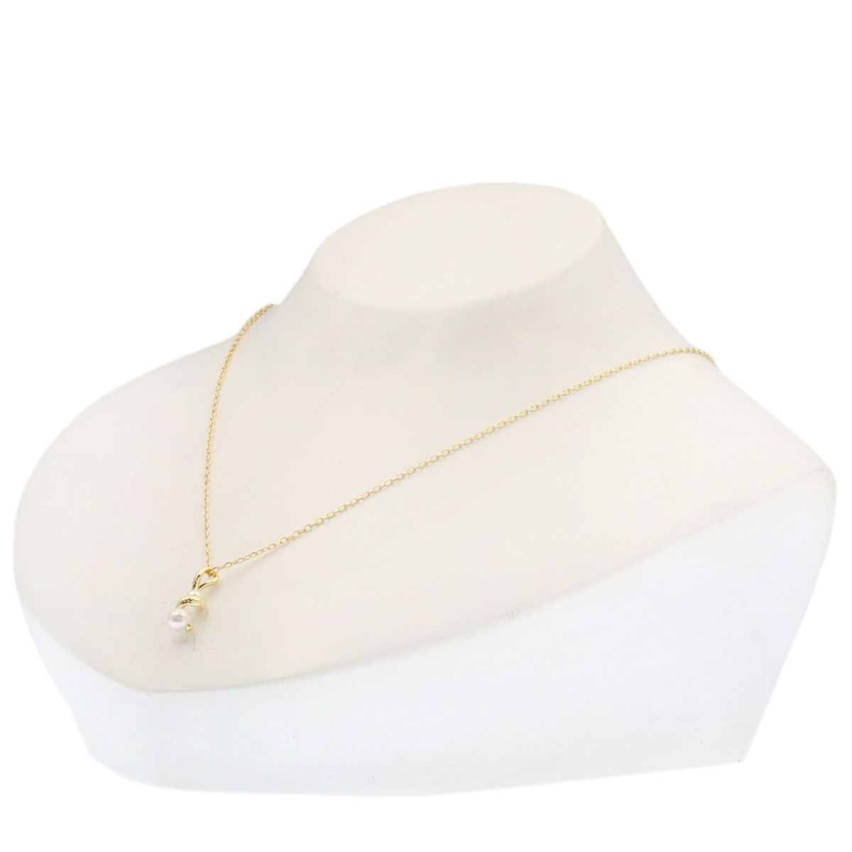 Mikimoto ladies pearl necklace in K18YG gold with 40 cm chain and pearls 3.2-4.7 mm size