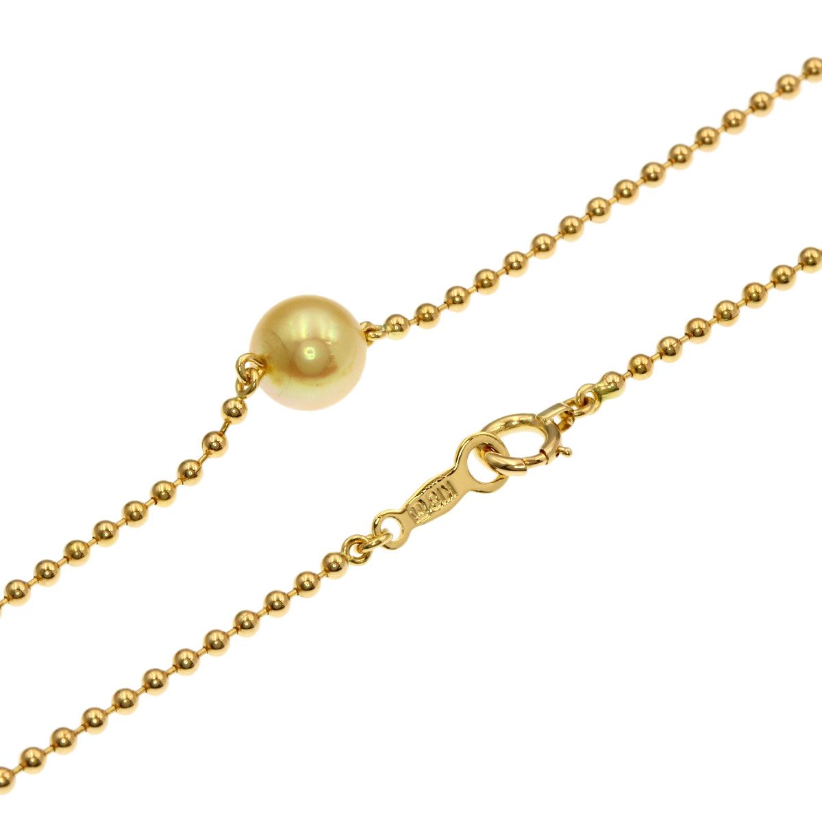 MIKIMOTO ladies pearl necklace with 6.3mm pearls and 38.5cm gold chain in K18YG
