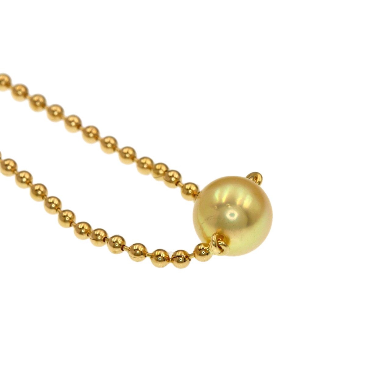 MIKIMOTO ladies pearl necklace with 6.3mm pearls and 38.5cm gold chain in K18YG