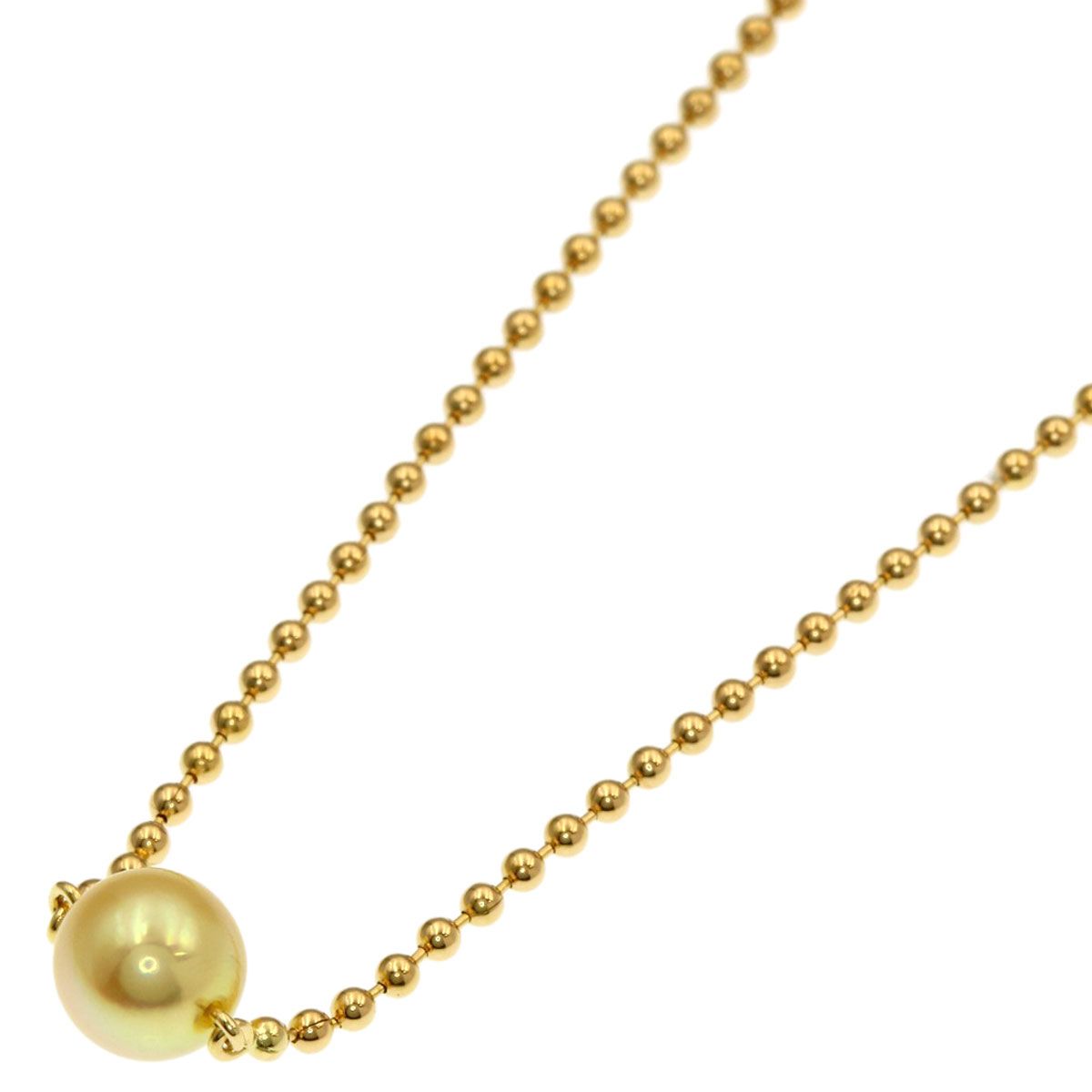 MIKIMOTO ladies pearl necklace with 6.3mm pearls and 38.5cm gold chain in K18YG