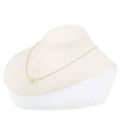 MIKIMOTO ladies pearl necklace with 6.3mm pearls and 38.5cm gold chain in K18YG
