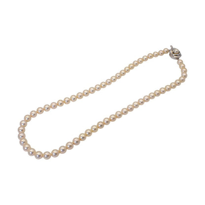Tasaki Pearl 6.5-7.0mm white pearl necklace silver choker jewelry 44cm length