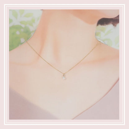 MIKIMOTO PP-20495K pearl pendant necklace with 18K yellow gold chain and Akoya pearl with diamond