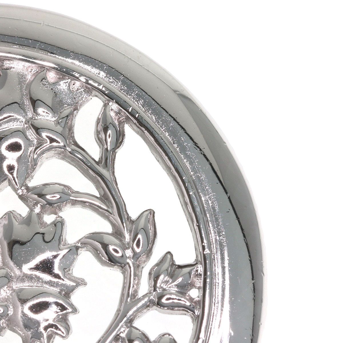 MIKIMOTO pearl necklace with metal chain and attached loupe, detailed close-up view