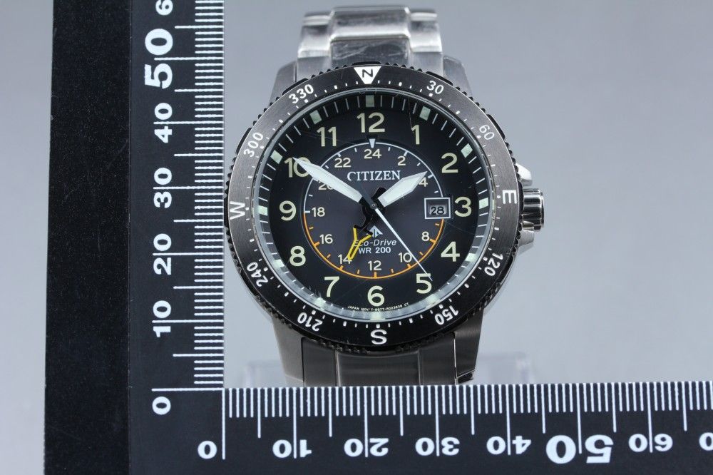 Citizen Promaster B877-R009257 solar-powered men's sports watch with 43mm case, black dial and stainless steel band