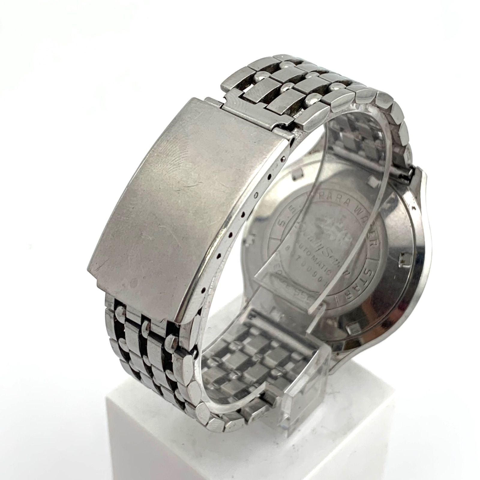 Used Citizen Dandy Seven 1732-1K automatic black watch with stainless steel band, main body only