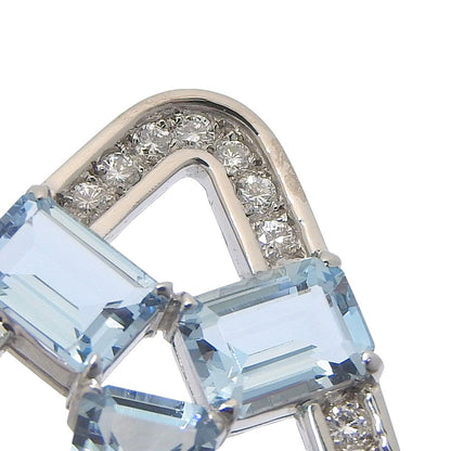 Mikimoto Aquamarine Necklace featuring three aquamarine stones and melee diamonds set in K14WG white gold