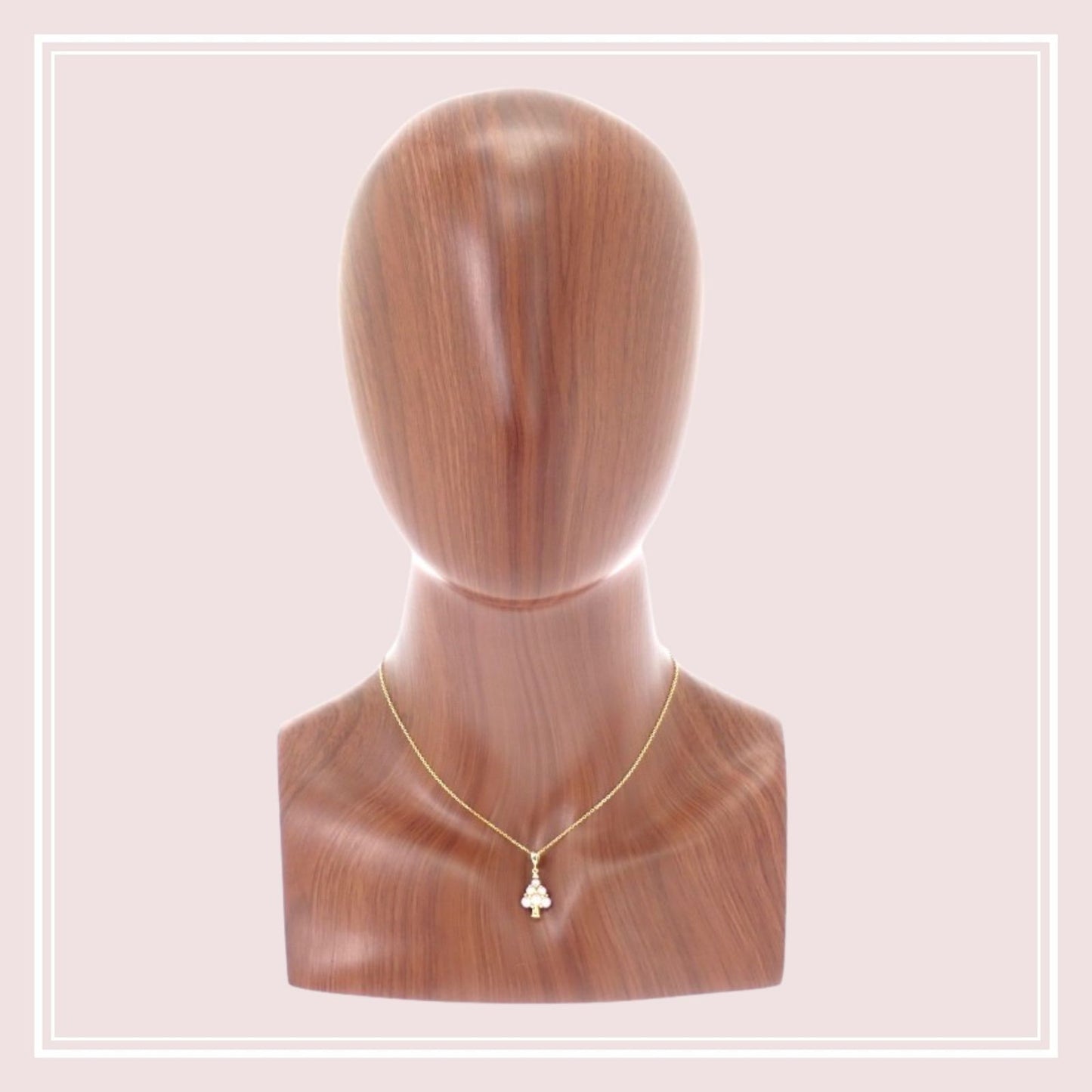 MIKIMOTO 18K yellow gold tree pendant necklace with Akoya pearl and diamond on 40 cm chain