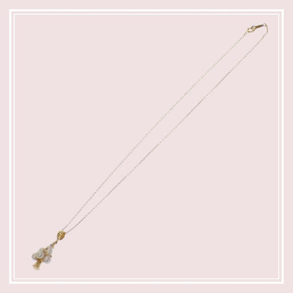 MIKIMOTO 18K yellow gold tree pendant necklace with Akoya pearl and diamond on 40 cm chain