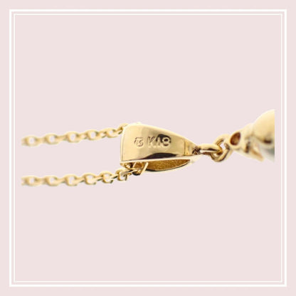 MIKIMOTO 18K yellow gold tree pendant necklace with Akoya pearl and diamond on 40 cm chain