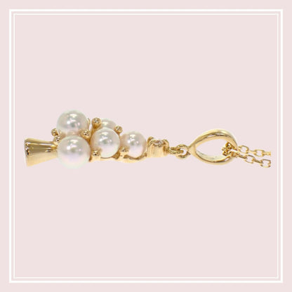 MIKIMOTO 18K yellow gold tree pendant necklace with Akoya pearl and diamond on 40 cm chain