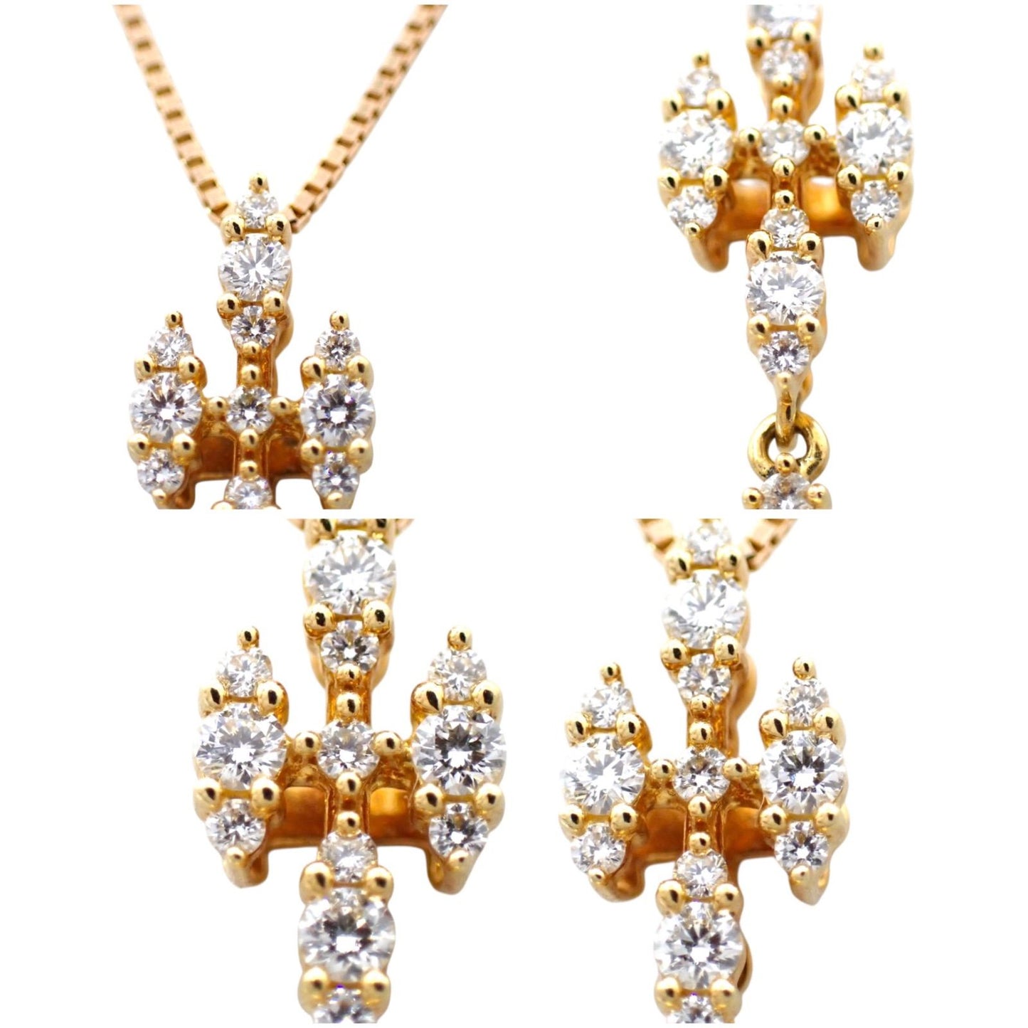 Tasaki 11mm white South Sea pearl necklace with diamond-accented K18 yellow gold cross pendant on a 44 cm chain
