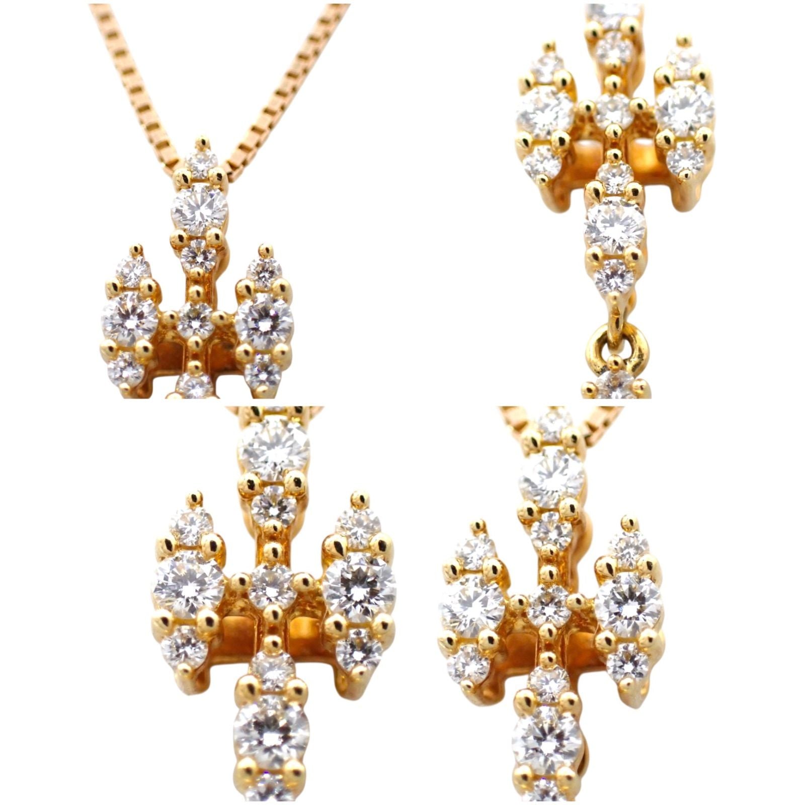 Tasaki 11mm white South Sea pearl necklace with diamond-accented K18 yellow gold cross pendant on a 44 cm chain